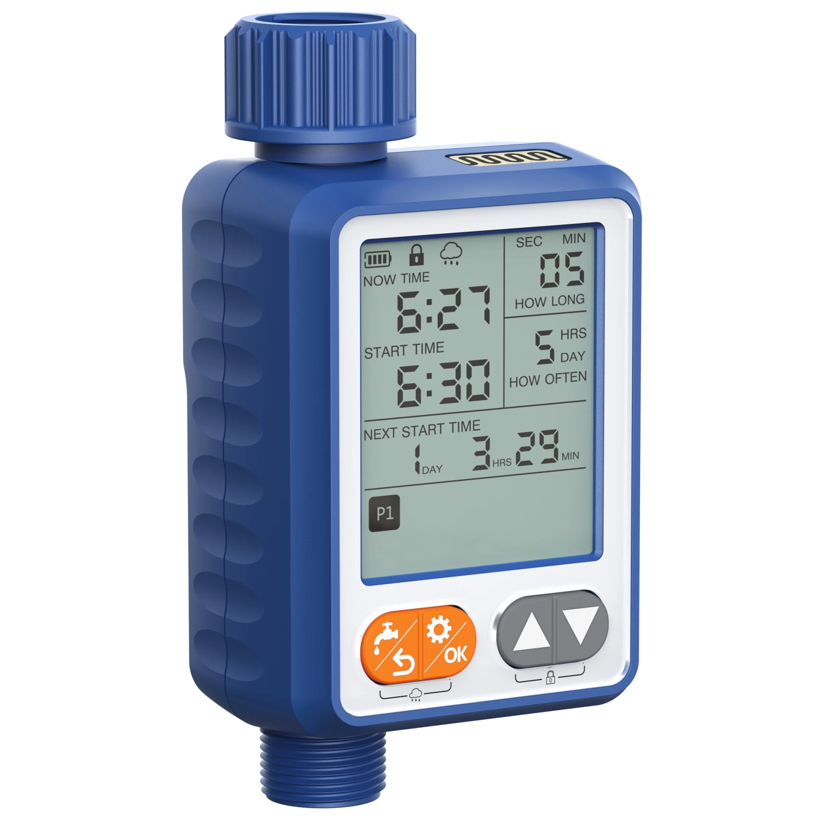 Sprinkler Timer Programmable Water Timer for Garden Hose with Rain Sensor Manual Automatic Hose Timer for Lawns Pool 1 Outlet