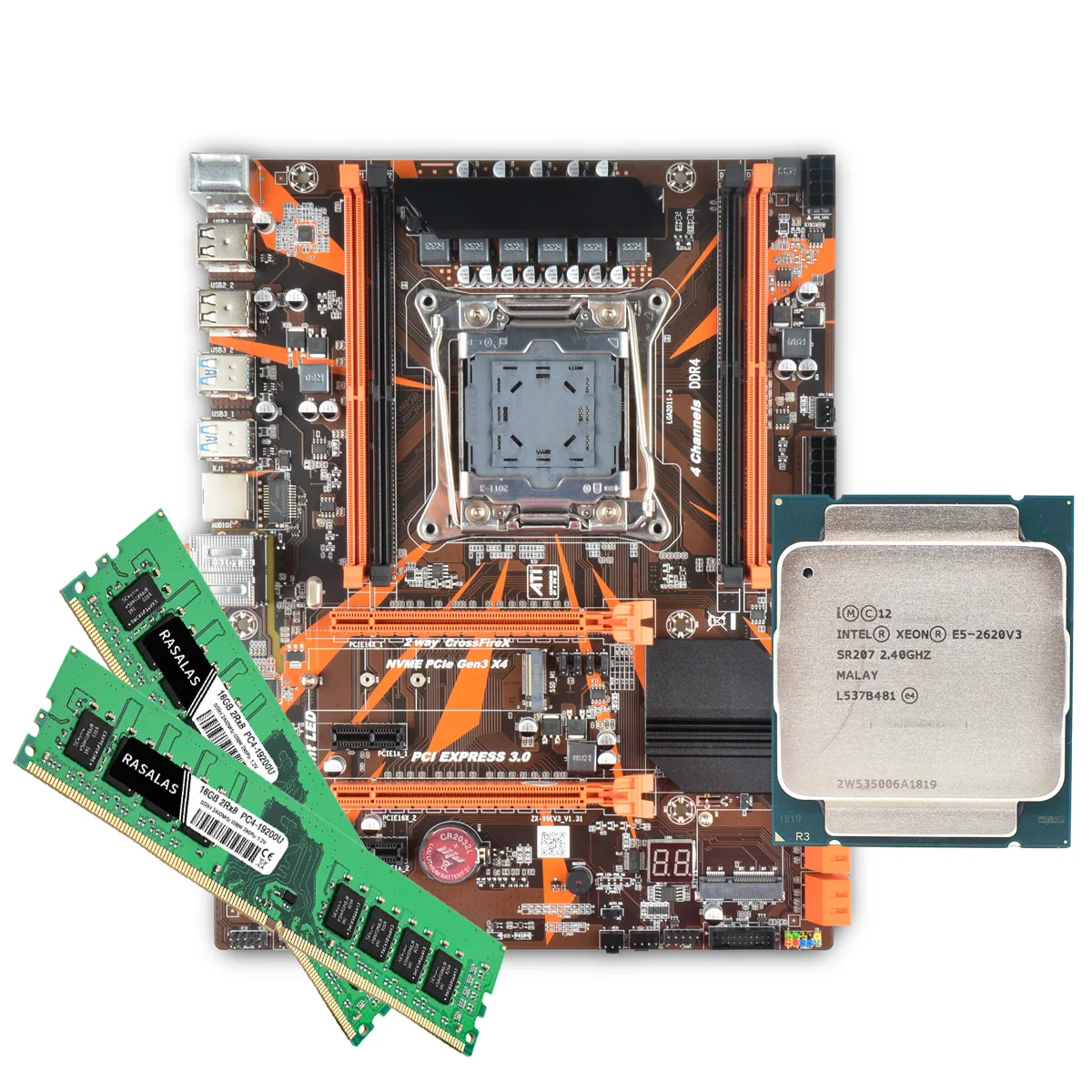 X99 D4 Motherboard Slot LGA2011-3 USB3.0 NVME M.2 SSD Support DDR4 REG ECC Memory and Inter Xeon E5 V4 V3 Processor
