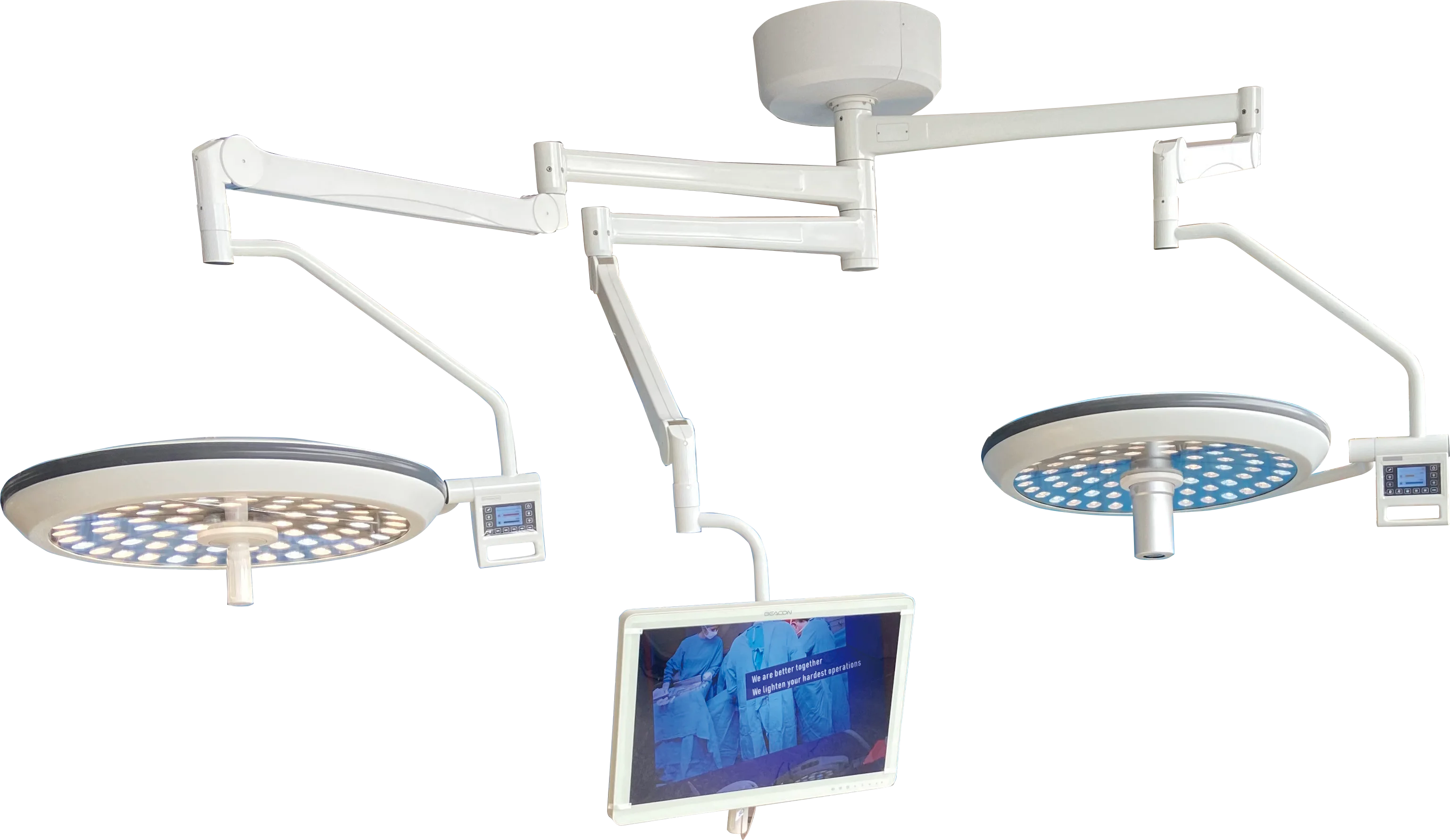LED Surgical Operation Lamp 700mm/700mm dual heads Ceiling medical with camera operation light