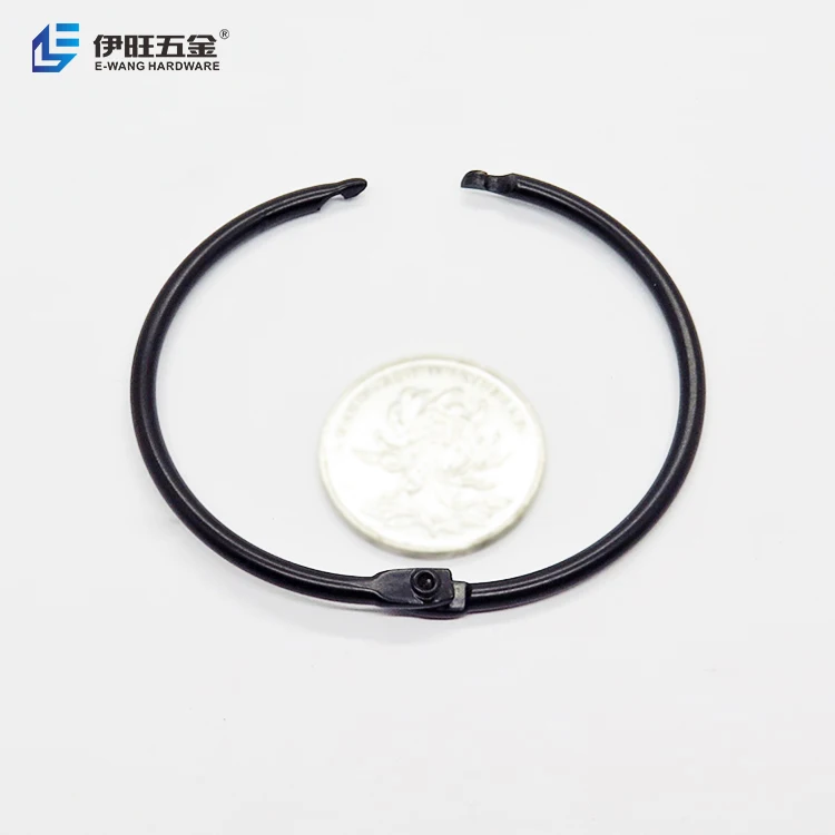 YIWANG Black 2 Inch Book Rings for Binding Paper File Notebook Hanging Curtain Key