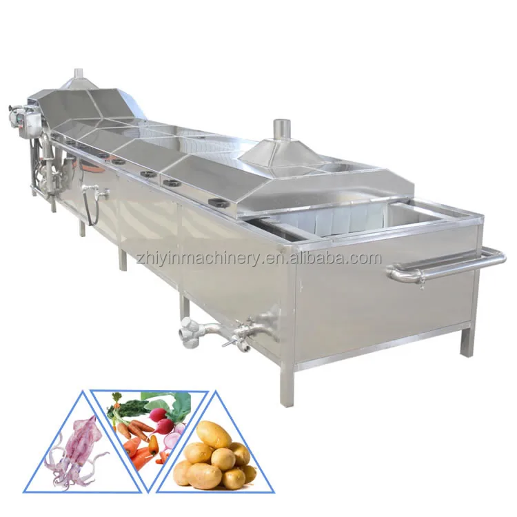 Factory Price Electric Heating 2500kg Banana Chips Almond Nut Peanut Blanching Machine Blanching French Fries Production Line