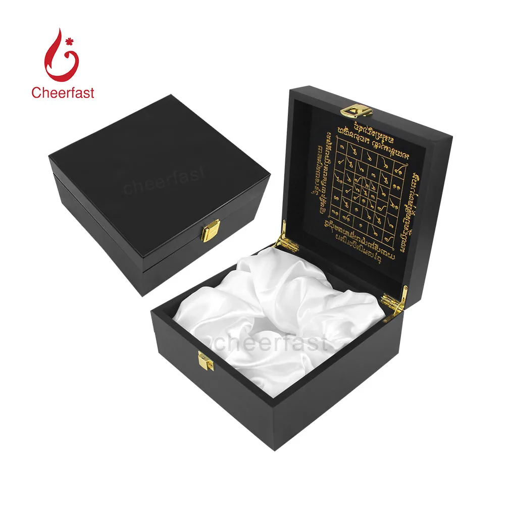 Support To Add Your Logo Black MDF Wooden Keepsake Box Wedding Gift Wooden Box For Storage Custom Wooden Watch Boxes Cases