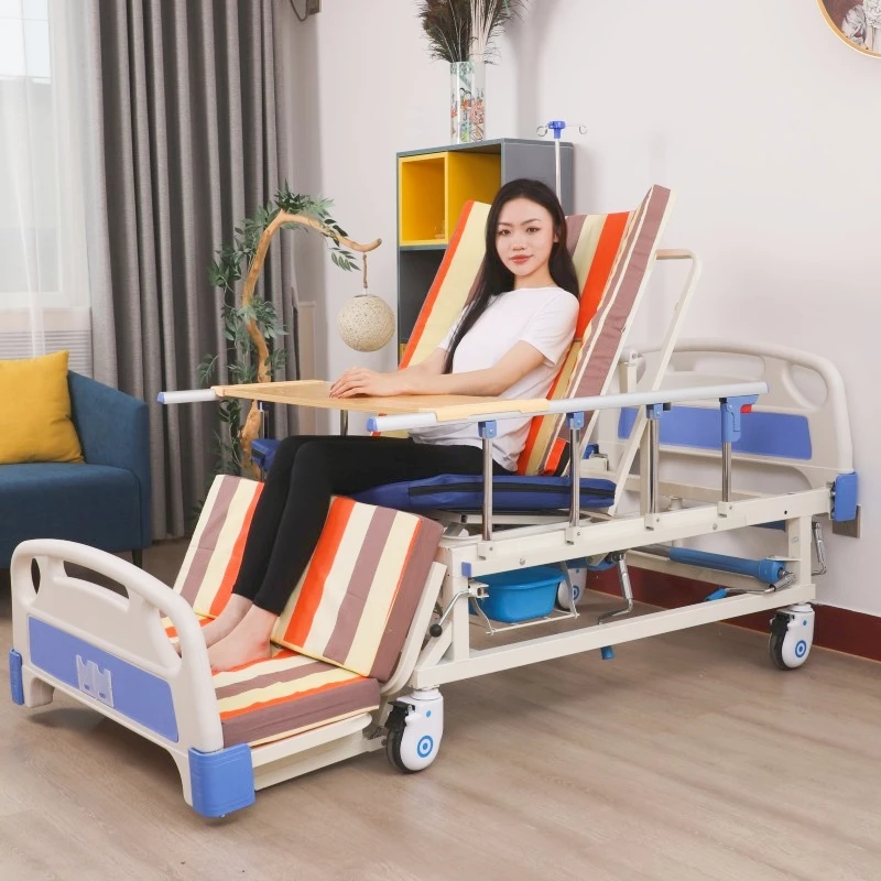 hospital furniture clinic patient bed 3 function cranks adjustable elderly home general manual medical patient nursing bed