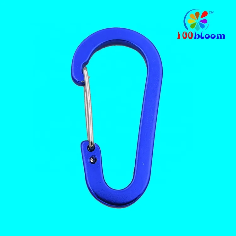 Factory wholesale 6 cm aluminum flat wire gate carabiner clip as promotional keychain or bag accessories & parts