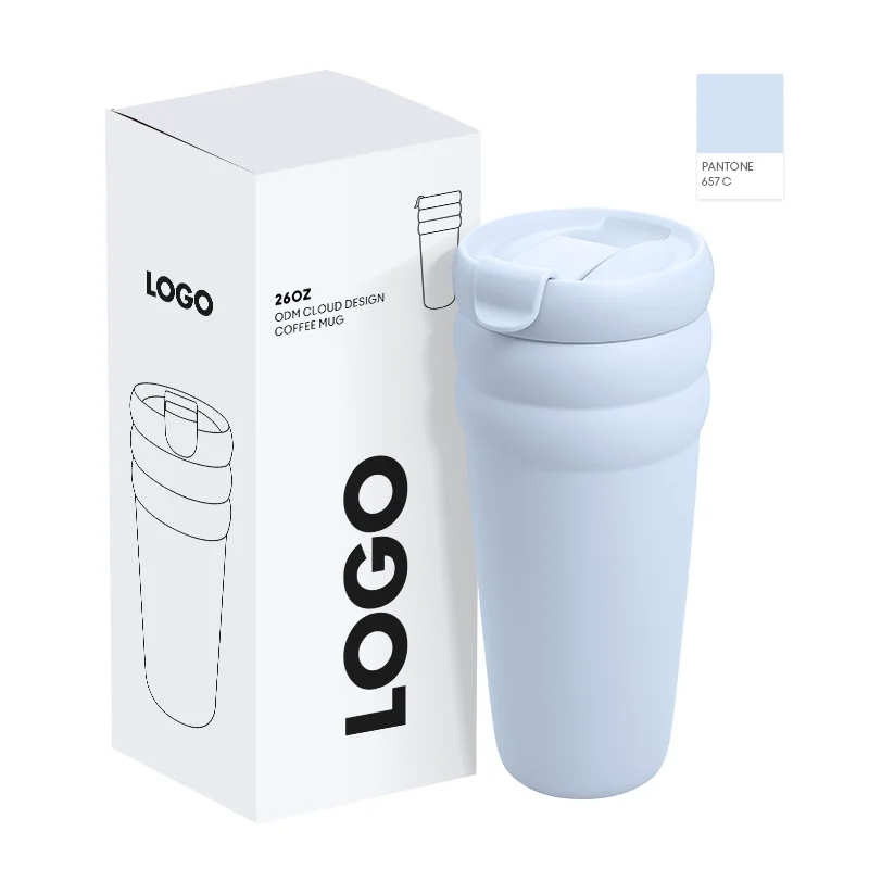 ODM Cloud Design 26oz Coffee Mugs Stainless steel Vacuum Insulated Cup Tumbler With Leak-proof Drinklid