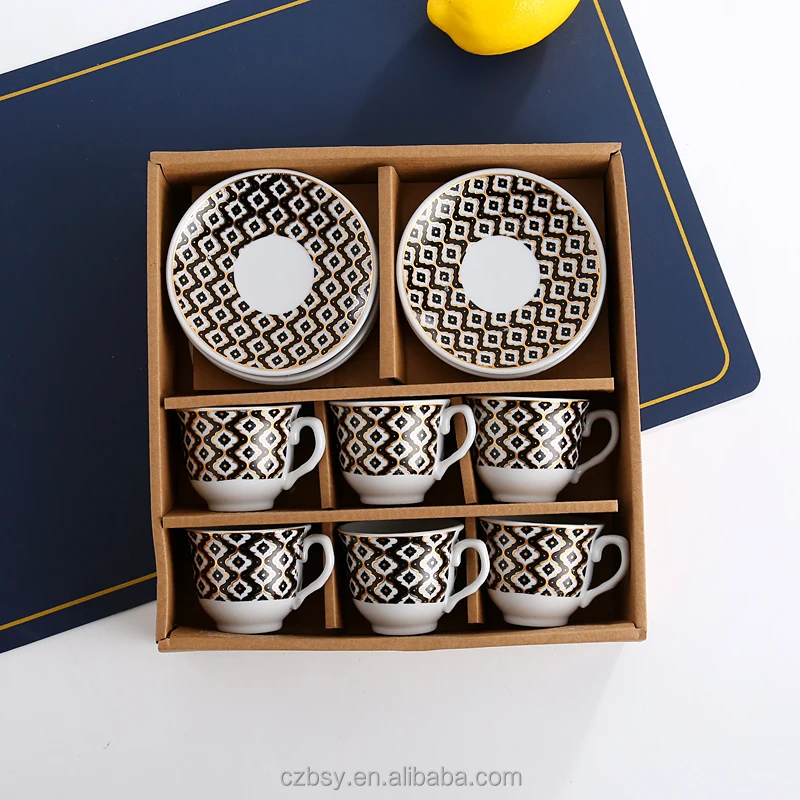 Casual arabic coffee set creative ceramic tea set ethiopia ceramic tea mug porcelain cup dish habesha coffee set traditional