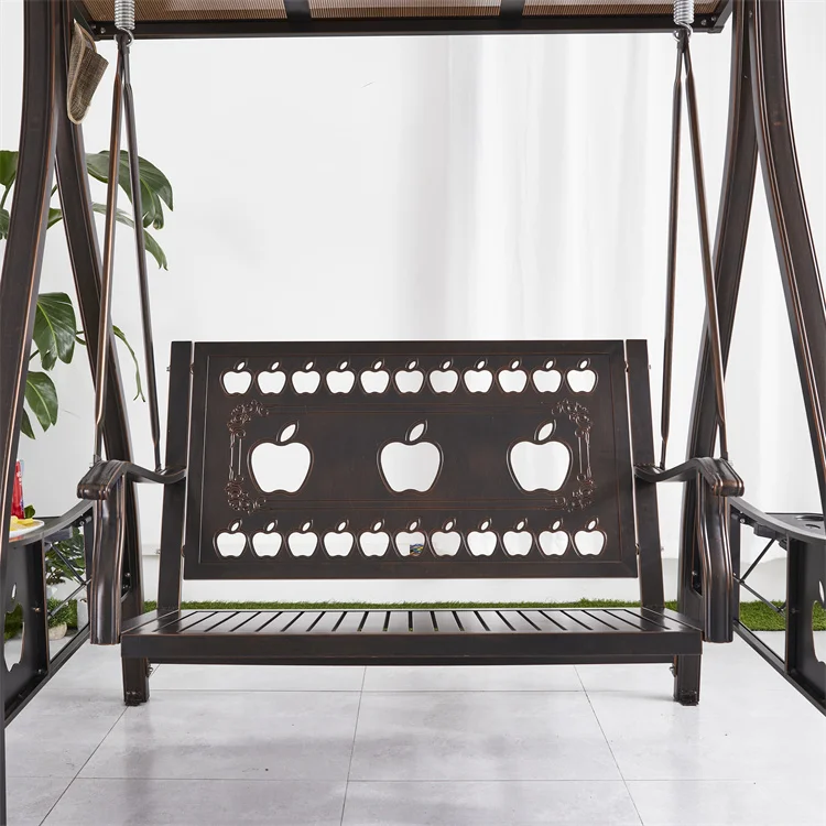 Hot Selling Leisure Aluminum Outdoor Patio 2 Seats  Swing With Padding Canopy for Courtyard Garden