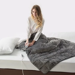 Good service Hot Selling Fast heating Grey Flannel Washable weighted Electric Blanket