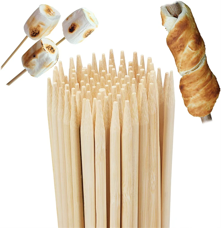 Estick chocolate campfire 6mm smores skewers 36inch long bamboo marshmallow roasting stick for bbq