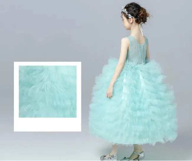 Baby Frock Design Girls Ball Gown Puffy Flower Girls Ball Gown