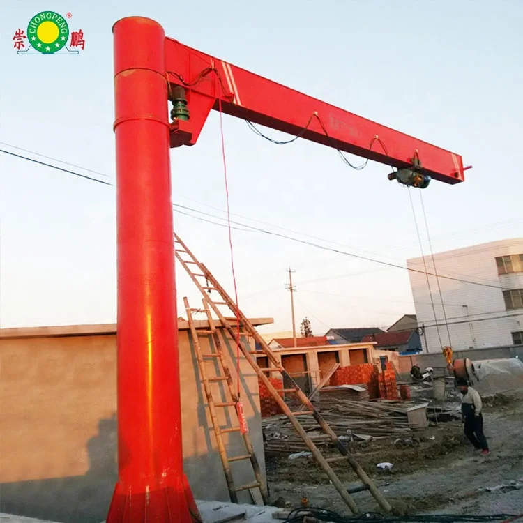 1t 2t 3m 5m 6m Ground Mounted Column Slewing 90 270 360 Degree Rotating Jib Crane