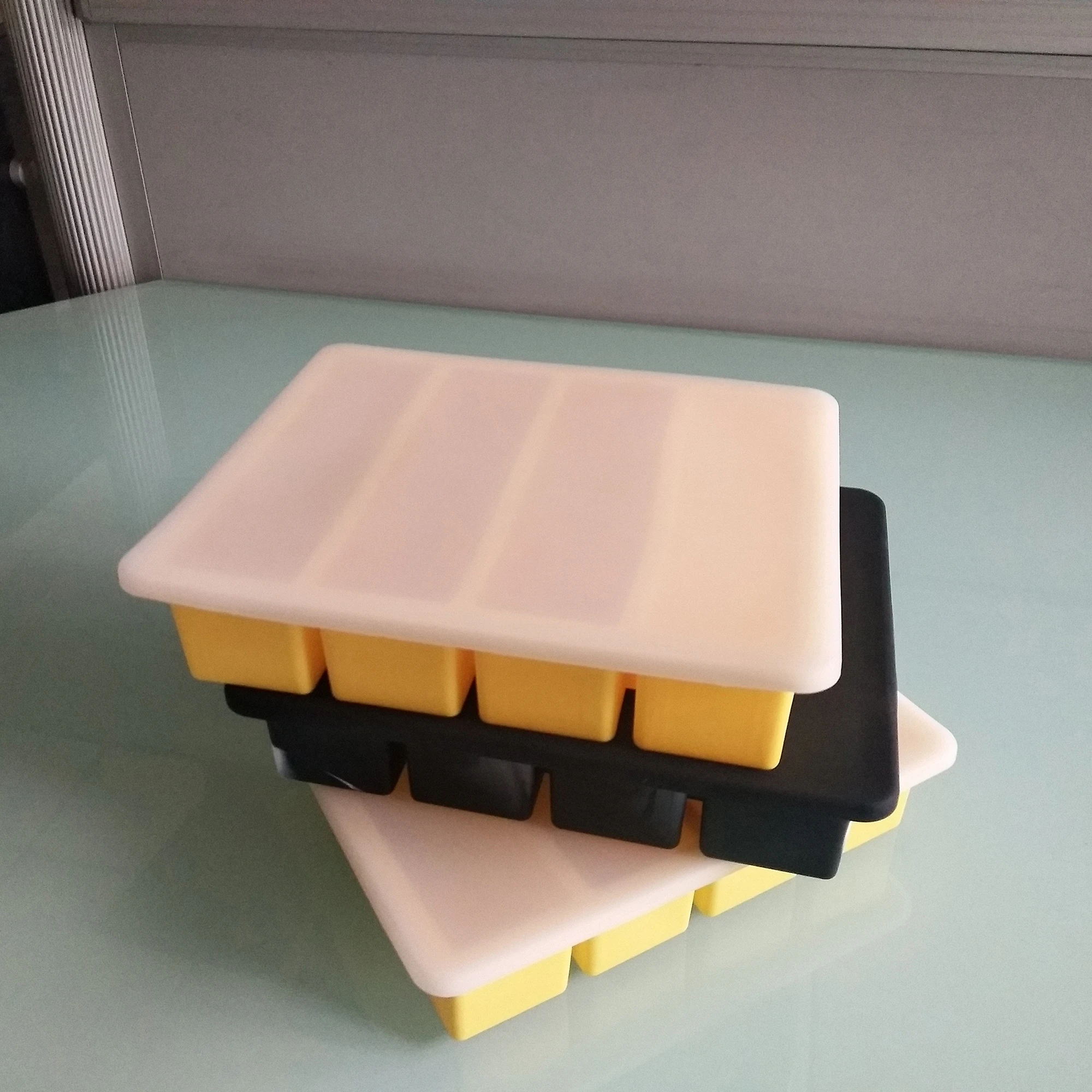 Silicone Butter Tray Mold, Large 4 Cavities Rectangle Container for ice cube