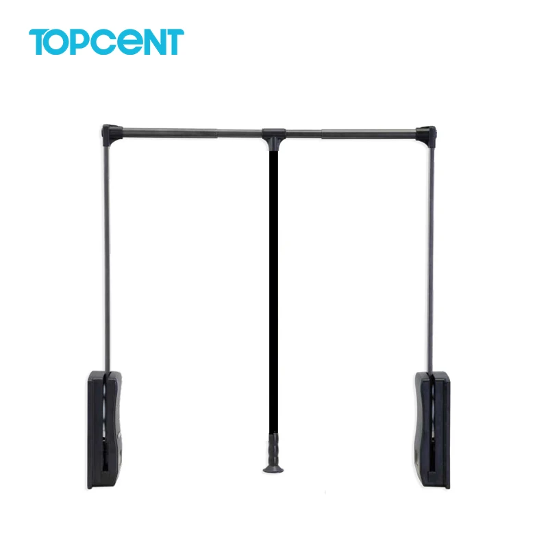 Topcent Closet Organizer System Pull Down Wardrobe Lift Clothesline Pole Cloakroom Hanger Rod