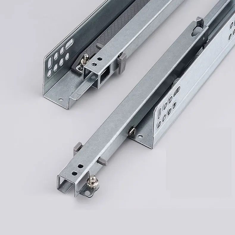 push to open hidden telescopic rails 3 fold damper basket drawers channel soft close undermount concealed drawer slide