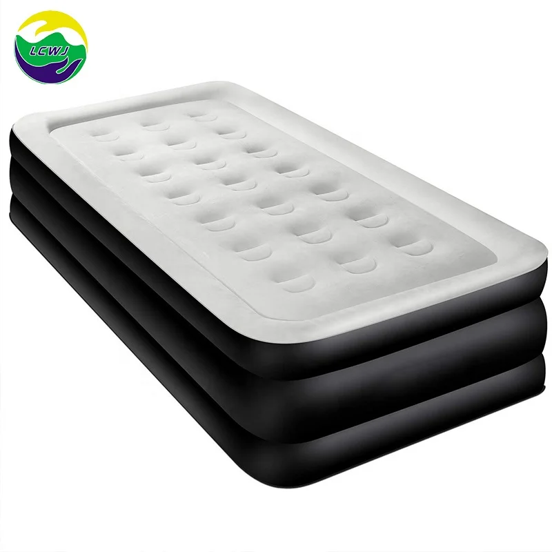LC Factory Twin Size Upgraded Luxury Raised Air Mattress Best Inflatable Airbed with Built-in Pump