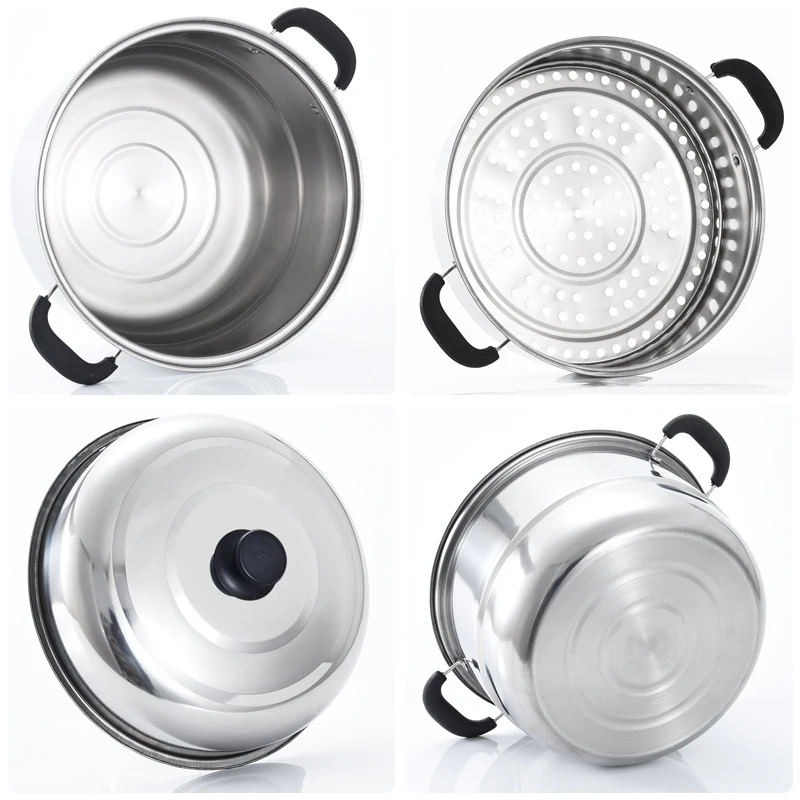 Single Layer Steam Pot Multi-function Stainless Steel Steamer Food Steamer Pot For Household