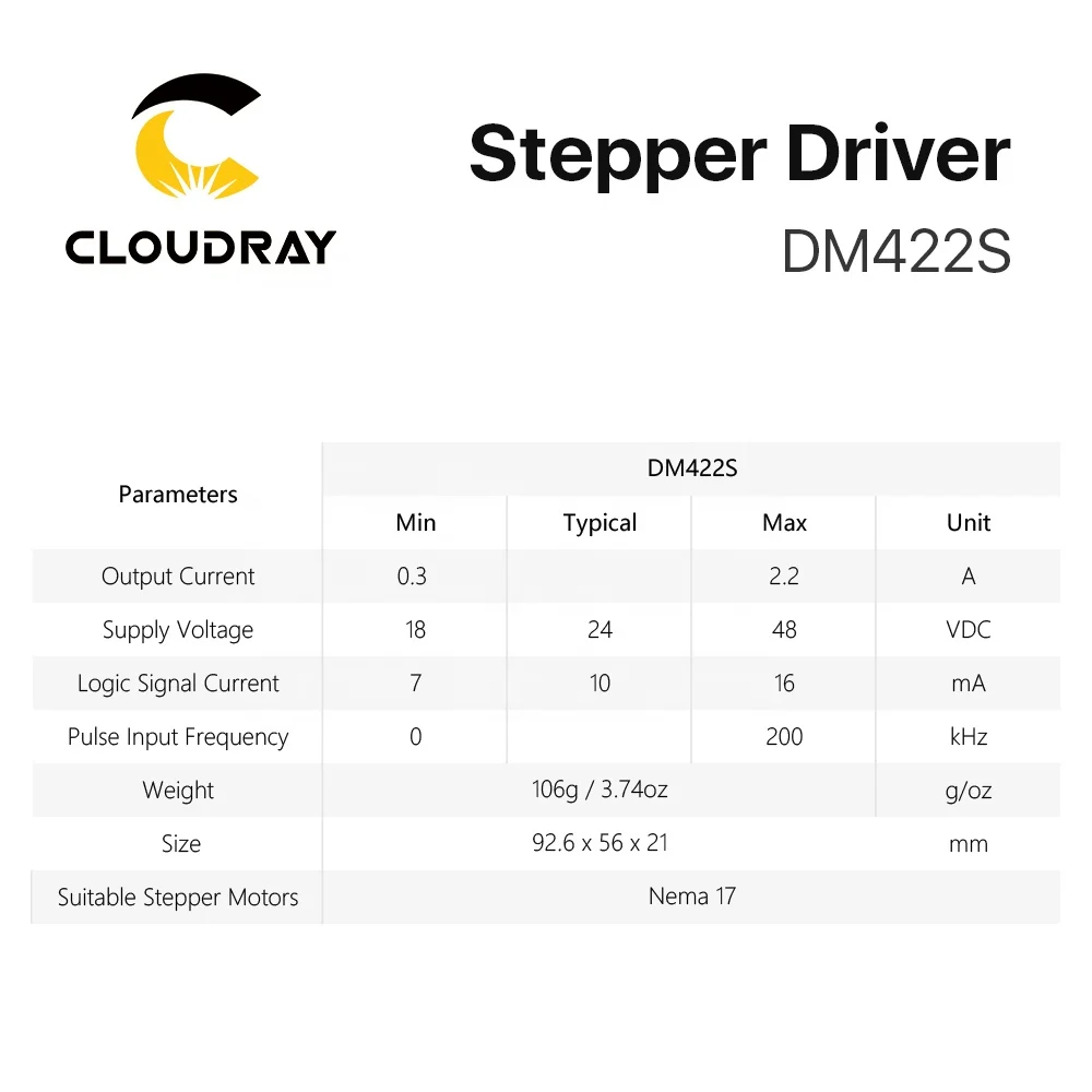  Cloudray DM61 2-фазный Драйвер шагового двигателя DM422S для гравировального