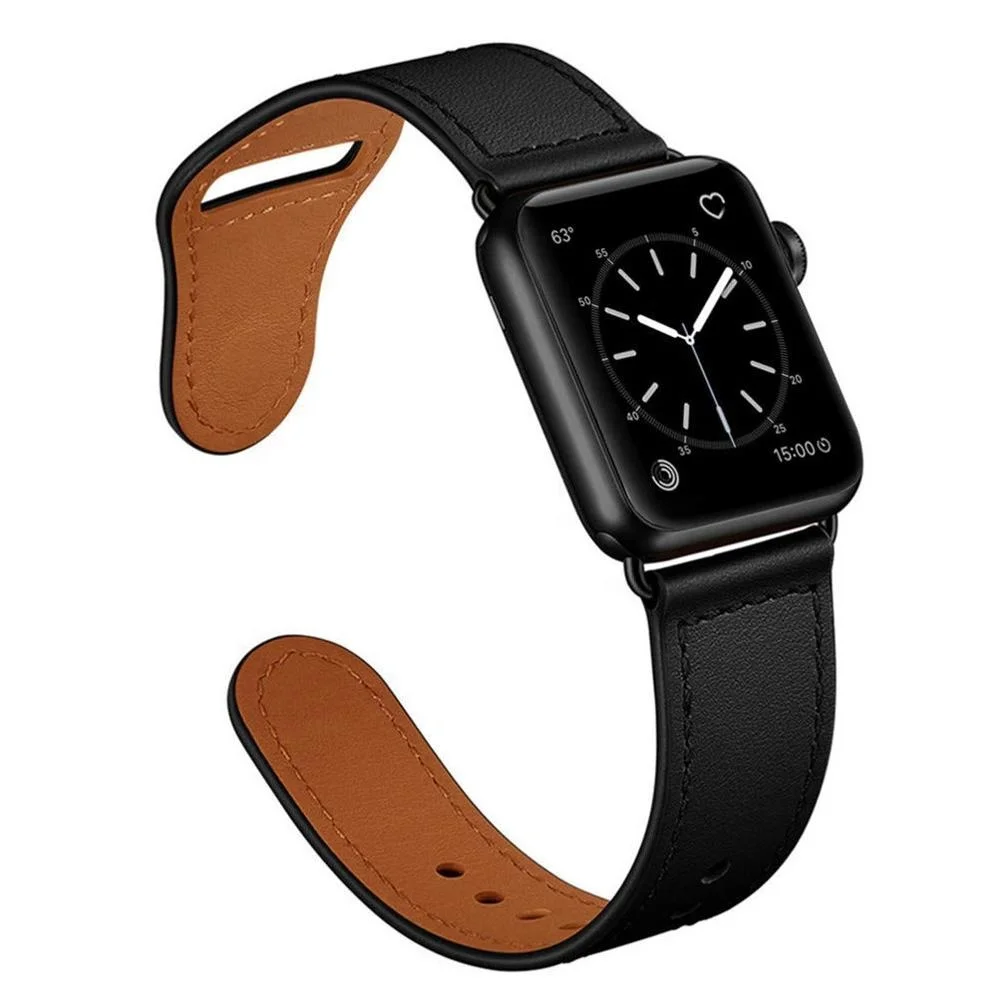 
Wholesale vintage 38mm/40mm/42mm/44mm 100% Genuine Leather Band Genuine Leather Quick Release Watch Strap for Apple iwatch 