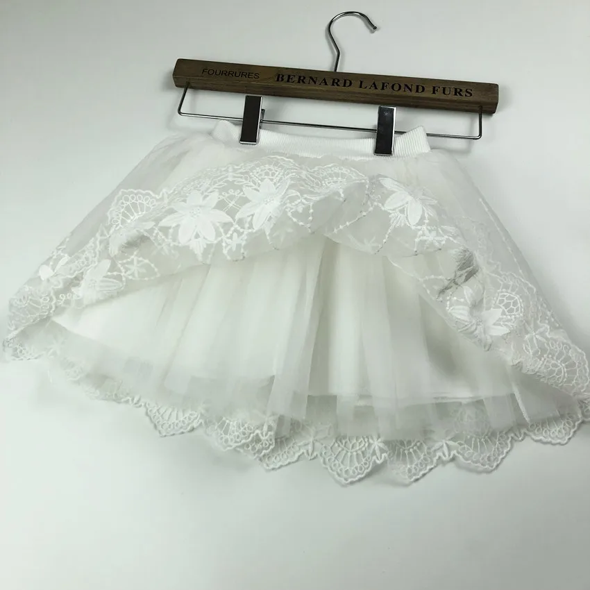 New product Cheap white Lace girl tutu pettiskirt skirts children mesh tutu skirts cute lace skirts