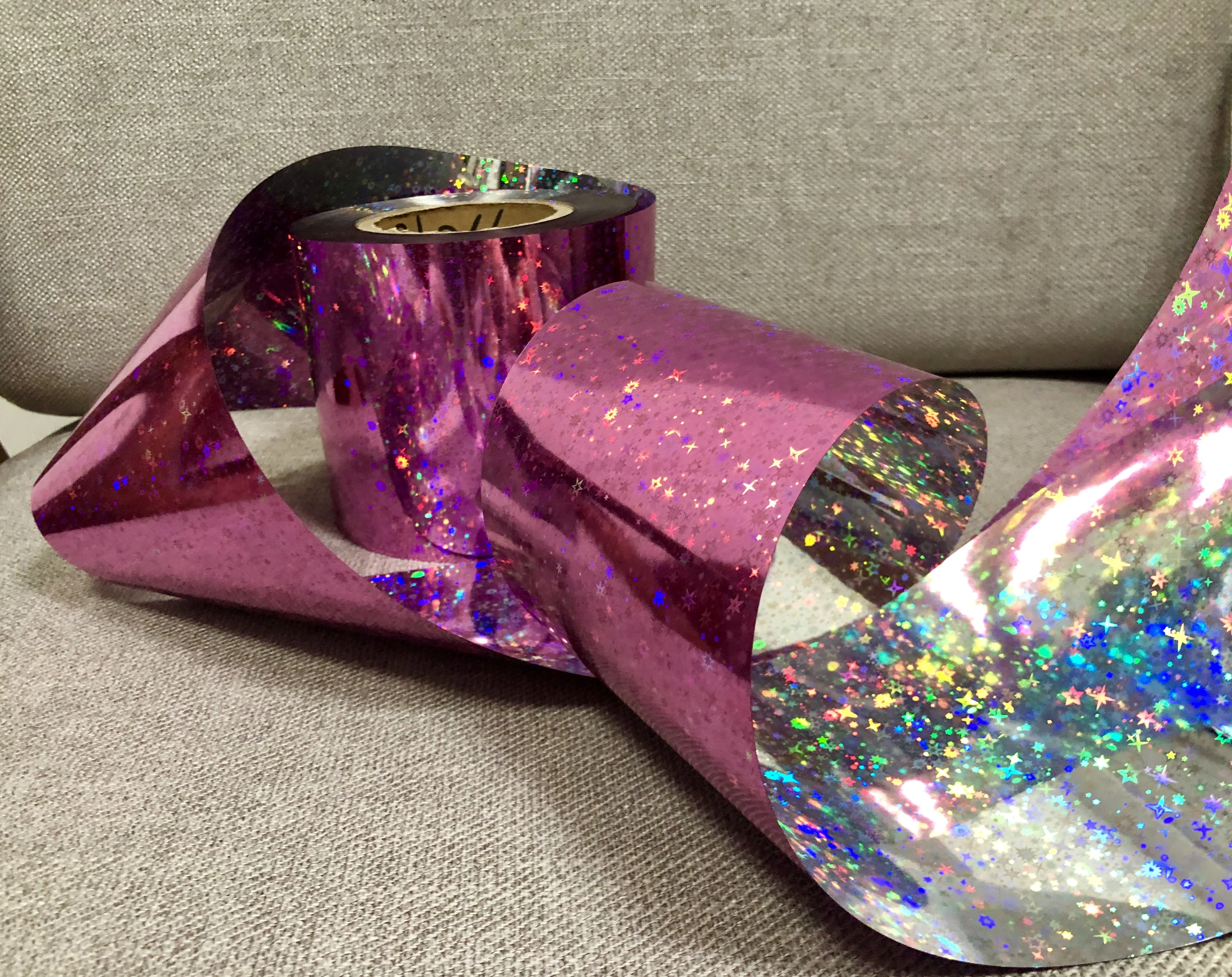 Wenzhou hongda металлические блестки ПЭТ пленка металлик звезда дизайн двухсторонний цвет золотой-красный розовый-синий розовый-Серебряный для текстиля свадьбы