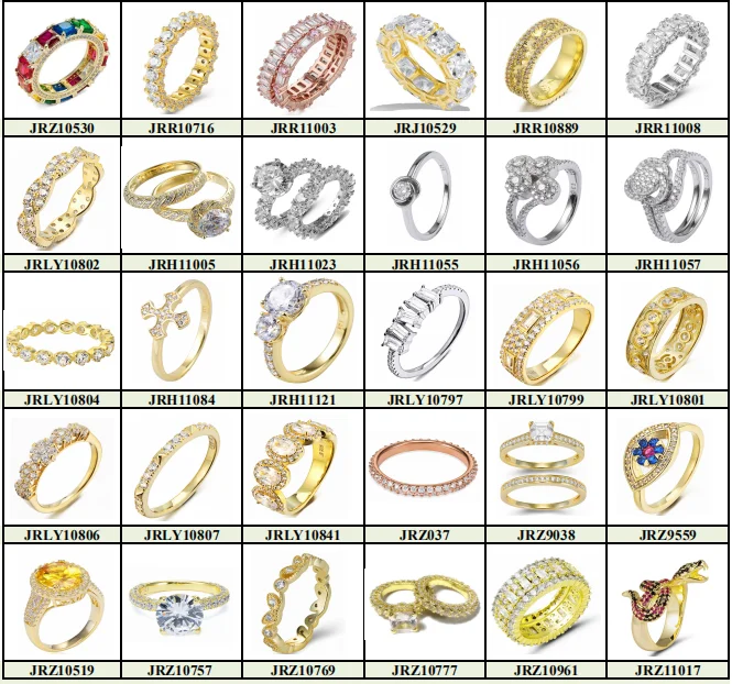 Jasen Custom 18K Gold Fashion Bling Bridal Jewelry engagement Ring Set 925 silver couple Wedding bling jewelry Ring Set