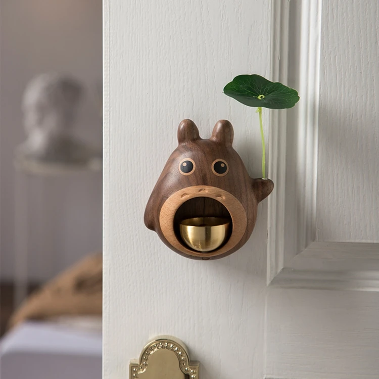 Factory Direct High Quality Walunt Wood Totoro Magnetic Adsorption Doorbell
