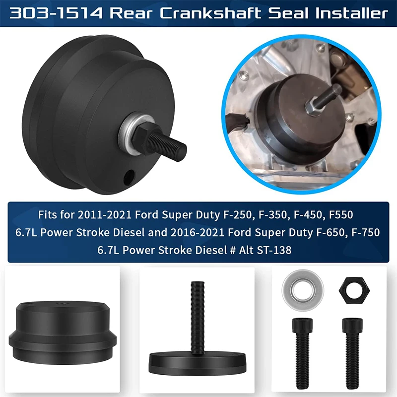 303-1509 303-1510 303-1513 303-1514 6.7L Power Stroke Rear Crankshaft Seal Installer Tool for Ford Diesel Engines