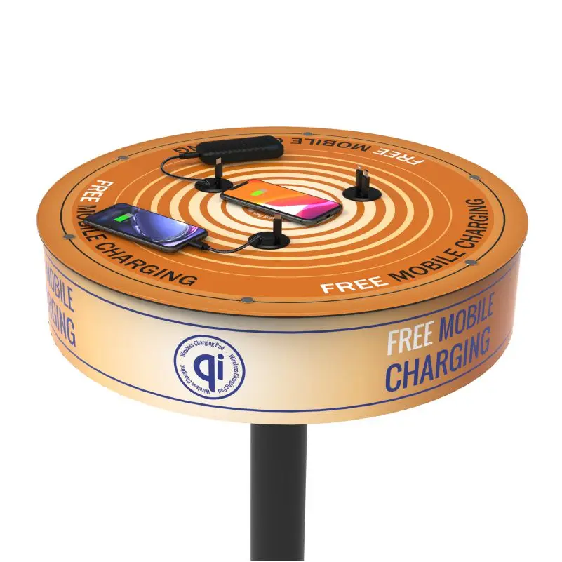  Kidigi charging table with qi wireless charger for lounging areas cafes restaurants bars schools and trade
