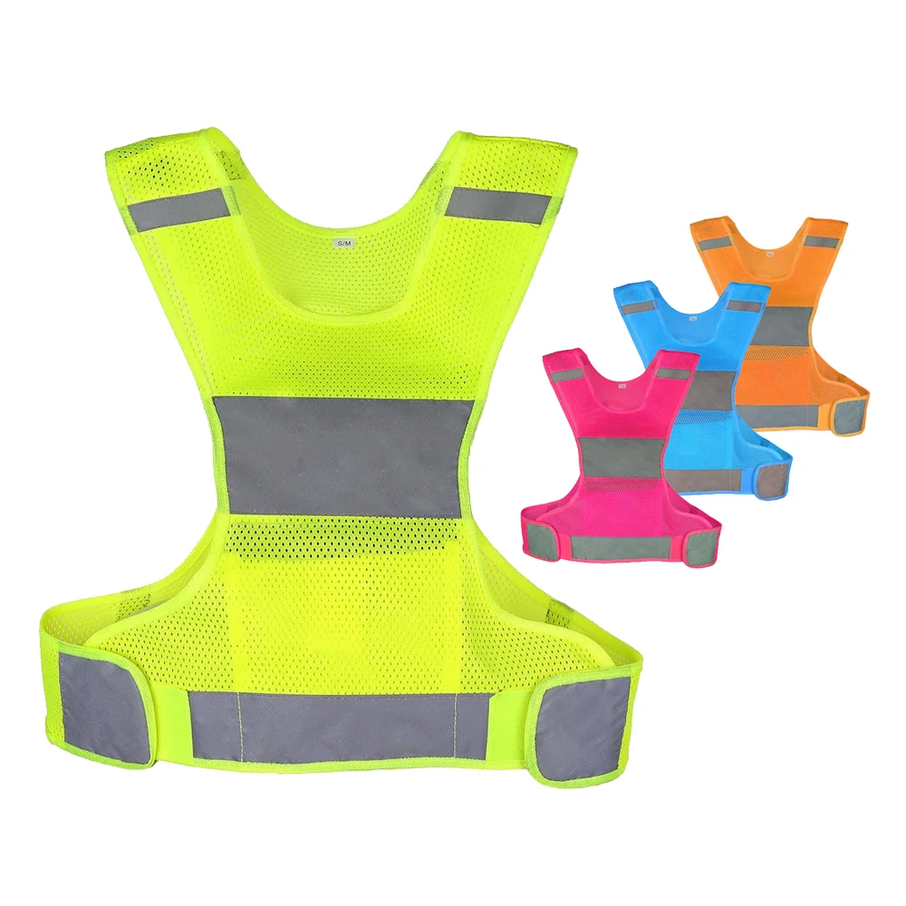 Breathable reflective vest Running warning luminous vest Traffic safety reflective jacket