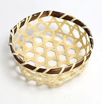 High Quality Wholesale Handmade Bamboo Food Fruit Wicker Bamboo Tray Kitchen Basket