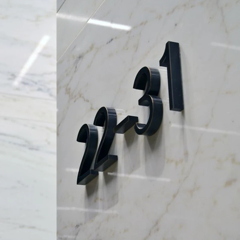 Stainless SteelXizheng  Floating House Number, Metal Modern House Numbers, Garden Door Mailbox Number Sign Coated Glossy Black