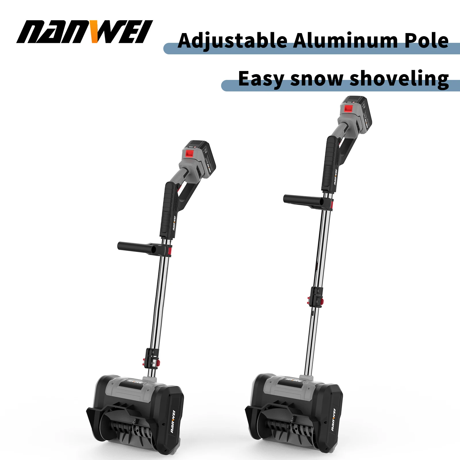 NANWEI New Arrival Snow Remover Machine 21V 1000W Cordless Power Snow Shovel 4.5Ah Lithium Battery Power Tool for Clearing Snow