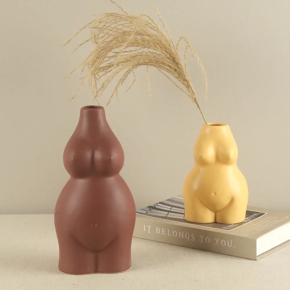 Wedding Arrangements White Ceramic Flower Vase Table Floral Vase for Living Room Indoor Home Decor