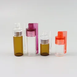2022 new 4ml 2ml  glass bottle with medicine spoon glass pill box  glass pipe bottle capsule storage container wholesale