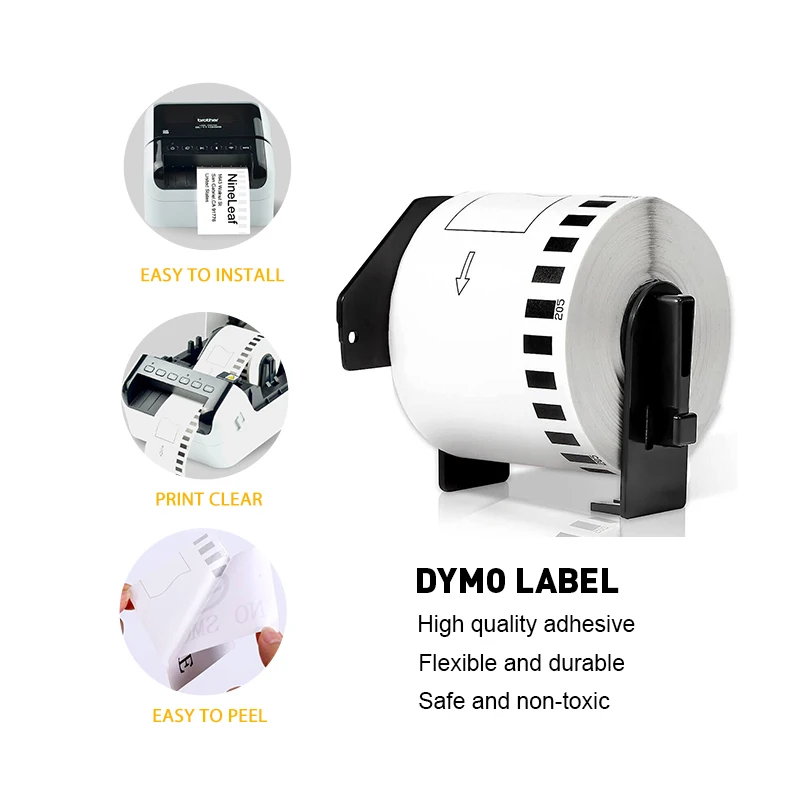Weemay Thermal Paper Shipping Label Roll 62mm X 30.48m Compatible for Brother DK 22205 DK-22205