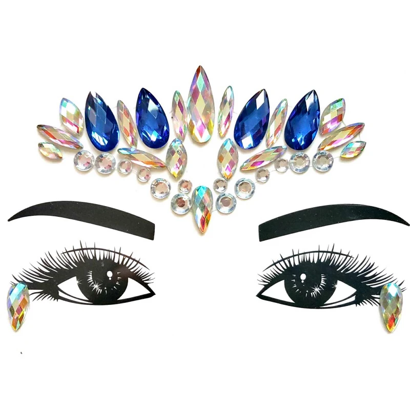 
face gems large bindi sticker crystal festival face jewels self adhesive glitter forehead bindis 