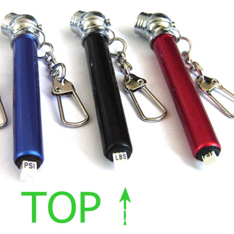 Promotional Mini Pen Shaped Tire Air Pressure Gauge Tester with Keychain Customized logo for Promotion 50 PSI