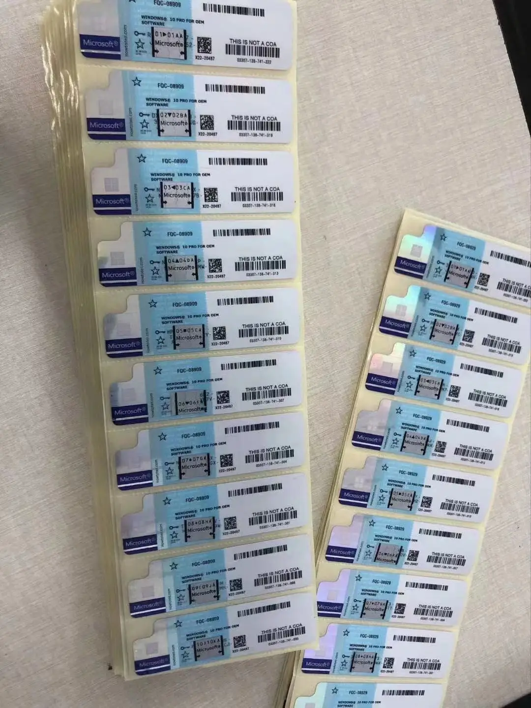 High Quality Window 10 Professinal Key Code Win 10 Pro 32/64Bit COA sticker with scratch