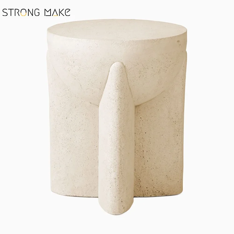 FRP Wabi Sabi Luxury Modern Fiber Glass End Table Sofa Side Tea Fiberglass Table Round Plastic Coffee Table for Living Room