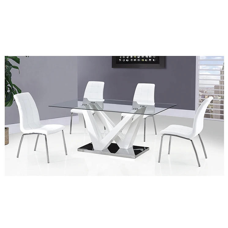 extendable glass large only white cross legs dining tables modern 8 chairs extendable