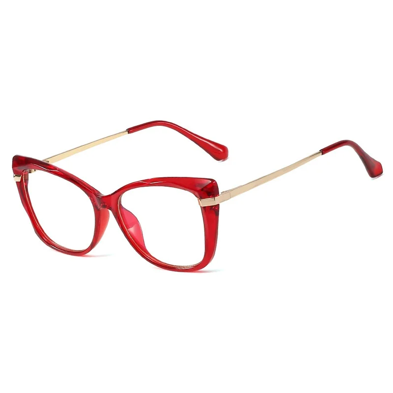2024 Wholesale trendy myopia optical eyewear anti blue light eyeglasses TR90 multi color large frame cat eye women glasses frame