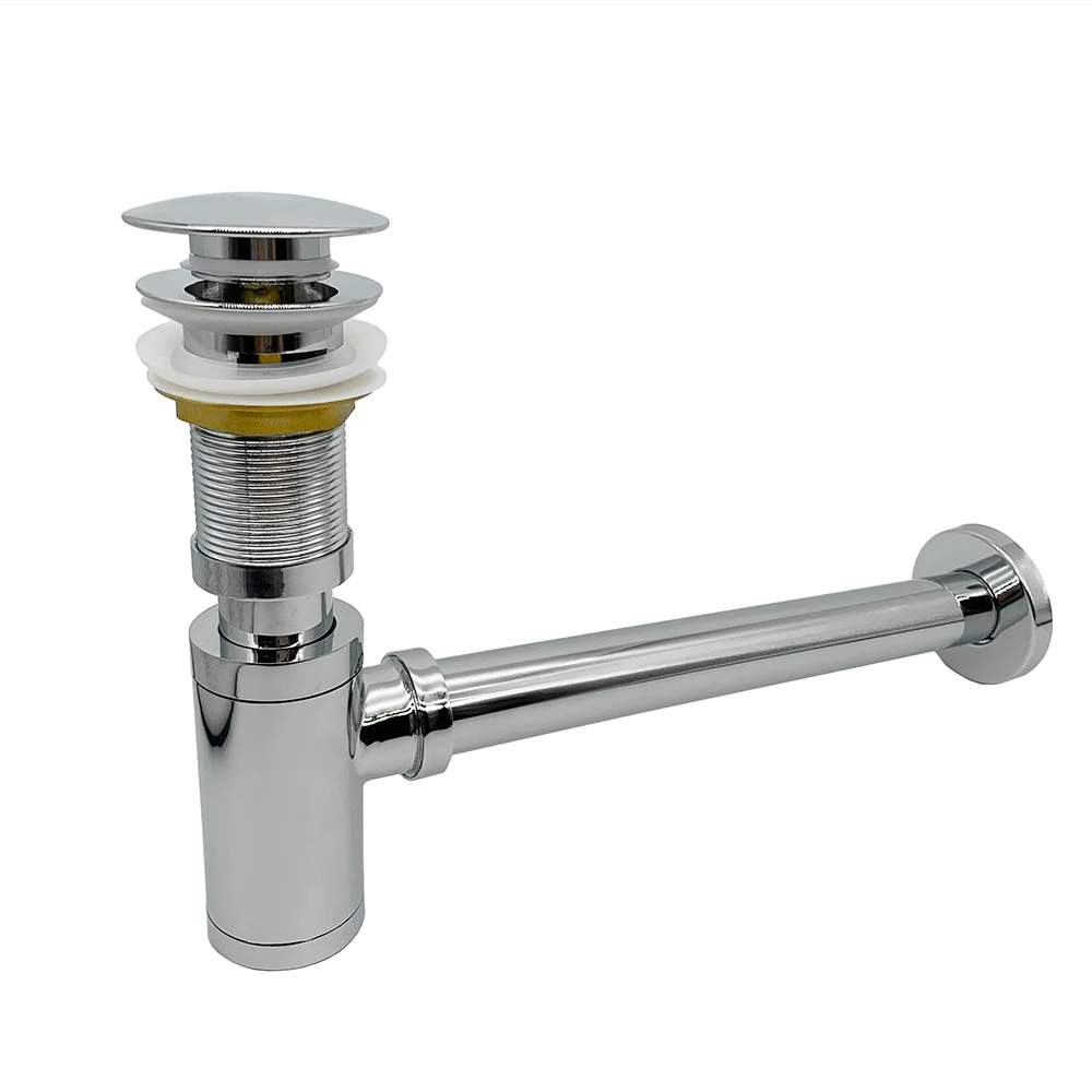 Bathroom Accessory Brass Drainer Chromed Plated Wash Basin Waste drain and Pipe Drain