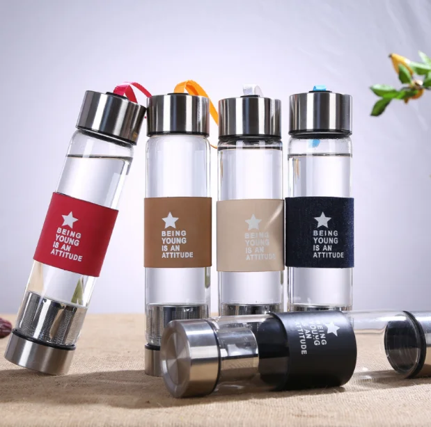 Glass water bottle bpa free, filter glass bottle, drink bottle