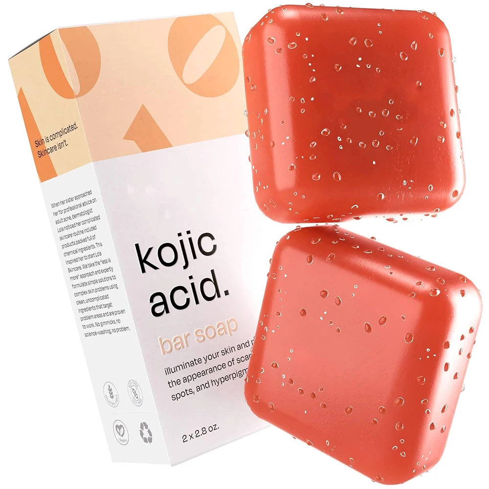 Papaya Extract Whitening & Brightening Kojic Acid Soap Bar with 2 Pcs