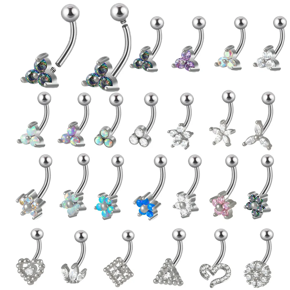 Fashion16G G23 TItanium Internally Threaded CZ Opal Top Eyebrow Ring Helix Daith Rook Curved Eyebrow Barbell Cartilage Piercings