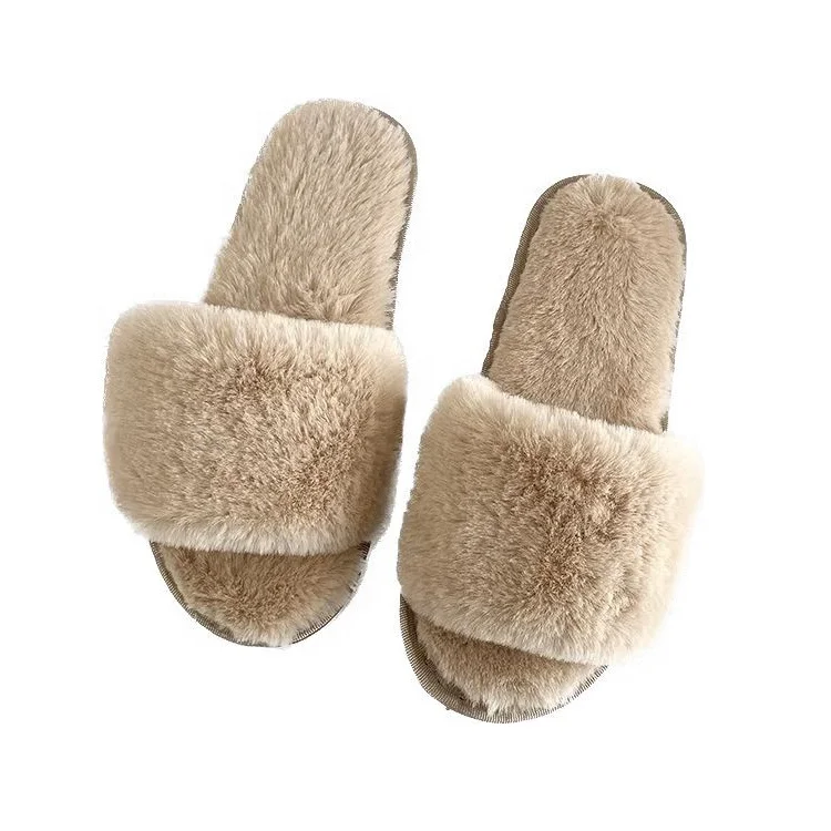 2023 wholesale Winter Plush One strap Elegant Indoor slippers for Women and Men Autumn New Design Home Flat Slippers for Ladies
