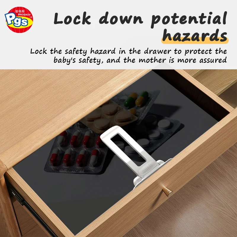 PRODIGY HG002 Safety Lock Child-Proof Plastic Door and Cabinet Handle Lock Secure for Newborns and Toddlers