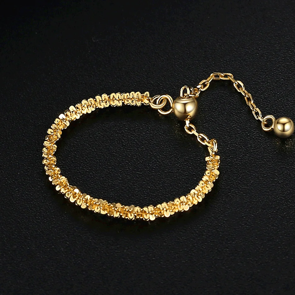 new design 925 sterling silver jewelry popular gold vermeil ball bead sparkle chain ring