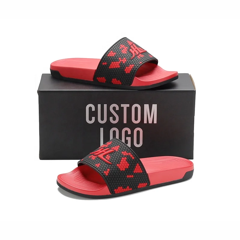 Henghao Custom Slides Manufacturer Memory Foam Logo Trade Personalized Gifts Slides Lightweight Comfortable Durable Sandals