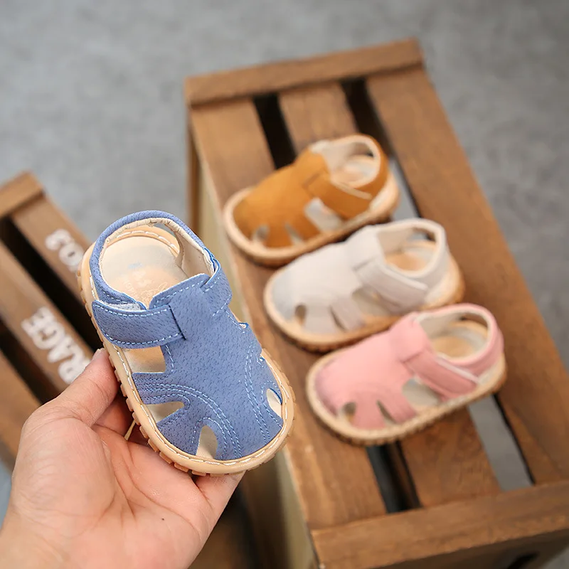 
Summer Baby Boy Sandals Infant Newborn Baby Sandals Girl Anti-slip Sole Crib Shoes Breathable Beach Sneakers 0-18M Sandals 
